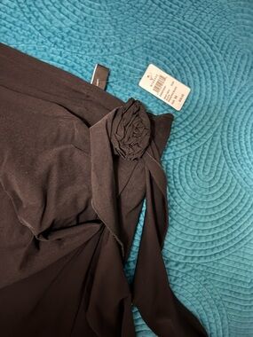 Windsor Black Mini Skirt with Rosette Detail